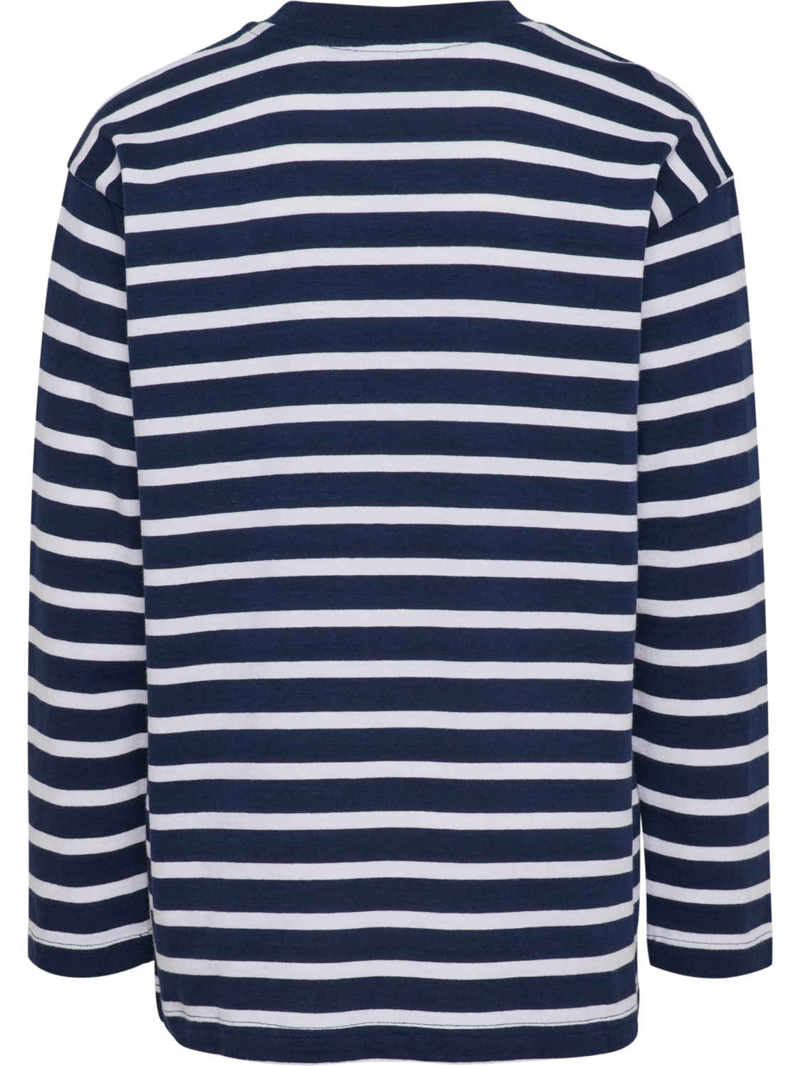 hmlJR LOOSE STRIPE T-SHIRT L/S BEE, DRESS BLUES/WHITE, packshot