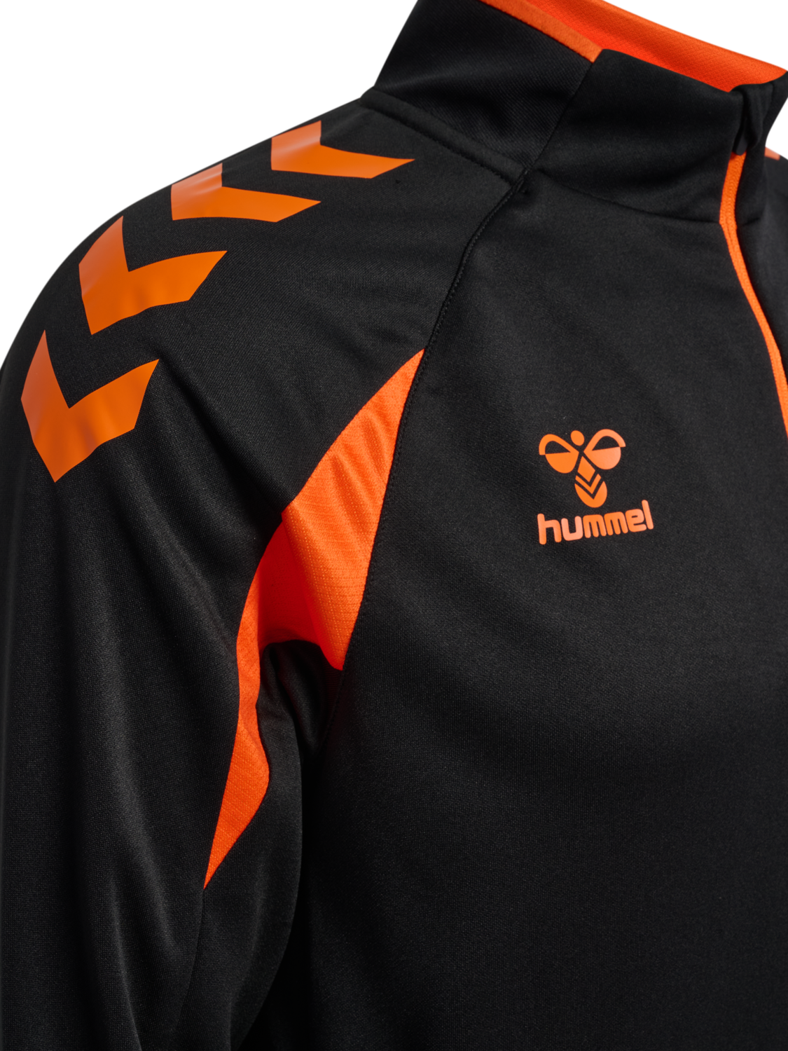 hmlCORE 2.0 HALF ZIP, BLACK/ORANGE TIGER, packshot