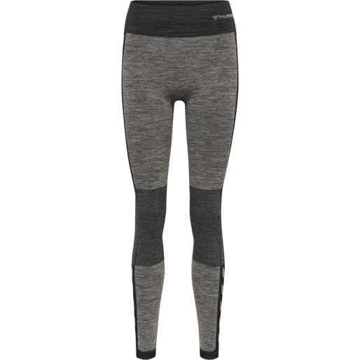 hmlCLEA SEAMLESS MID WAIST TIGHTS, CHATEAU GRAY/BLACK MELANGE hmlCLEA SEAMLESS MID WAIST TIGHTS, CHATEAU GRAY/BLACK MELANGE, packshot