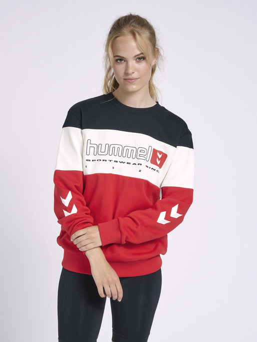 hummel GO COTTON LOGO SWEATSHIRT WOMAN - TRUE RED