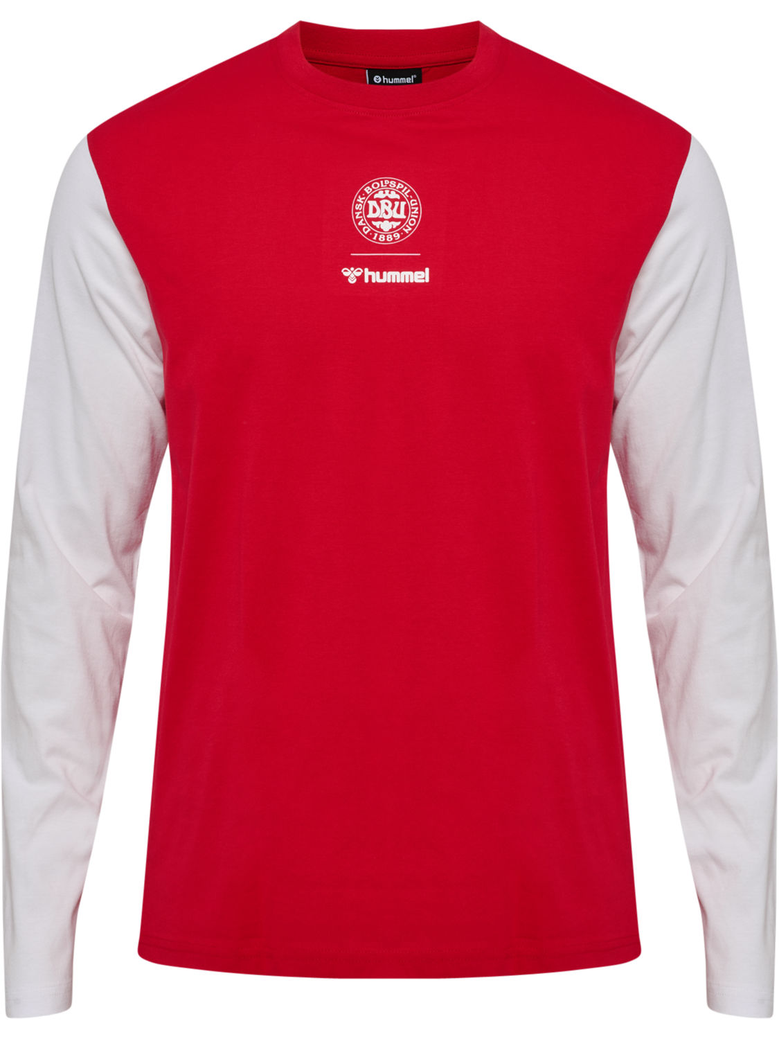 DBU 26 FAN RED-WHITE TEE LS, TANGO RED/WHITE, packshot