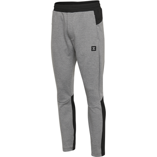 hmlTROPPER TAPERED PANTS, GREY MELANGE, packshot