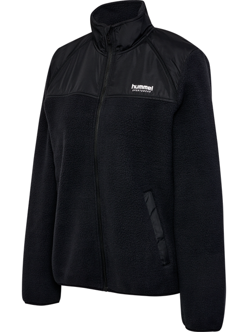 hmlLGC MALIKAT FLEECE JACKET, BLACK, packshot