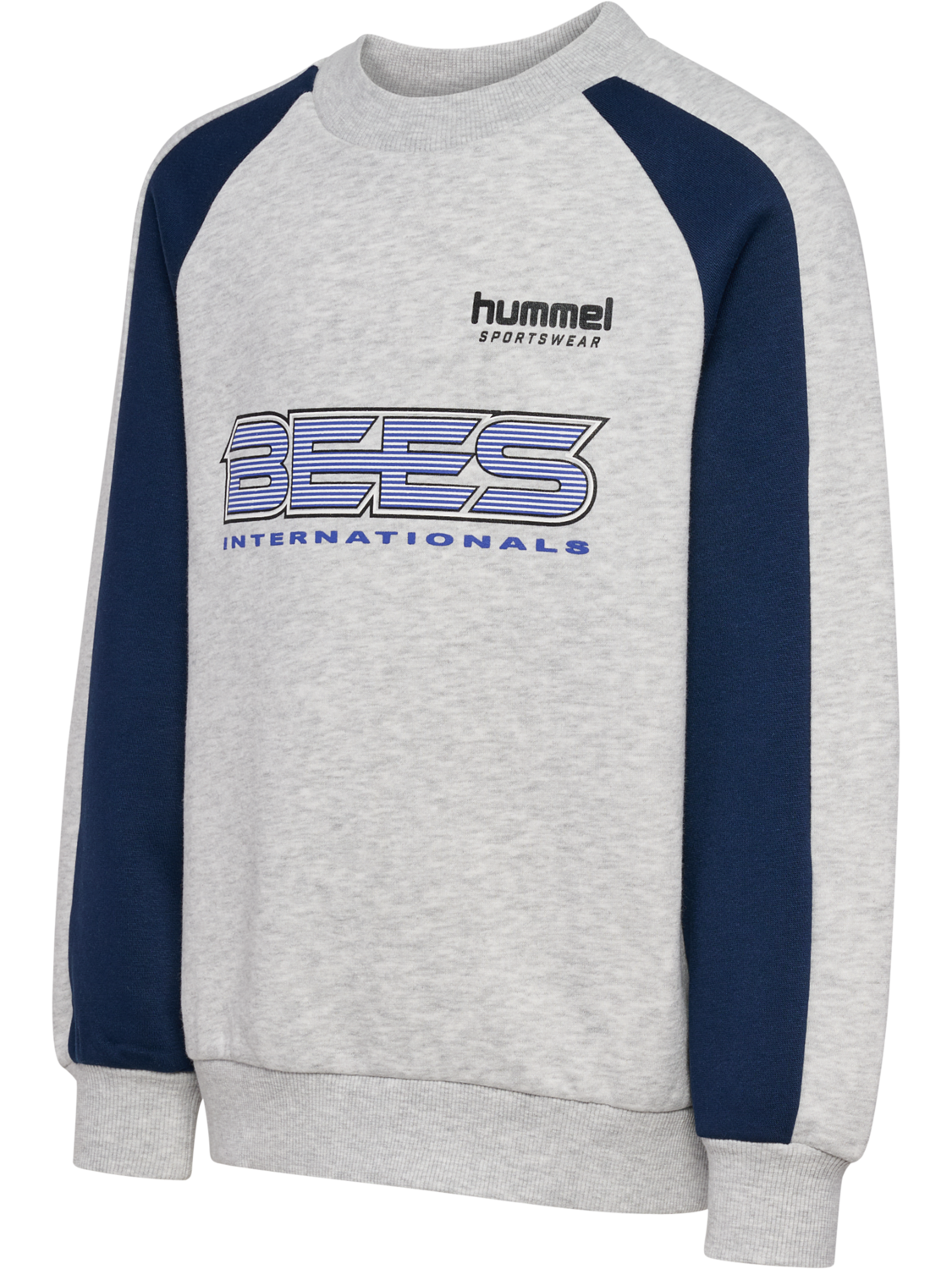 hmlJR OVERSIZED ICONIC CREW BEES, LIGHT GREY MELANGE, packshot