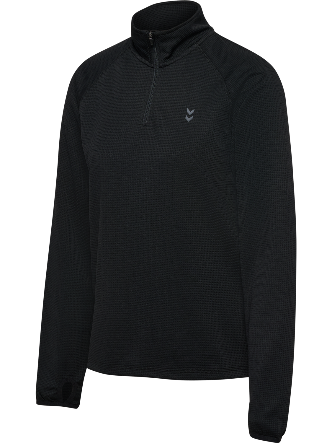 hmlPULSE W HALF ZIP MIDLAYER, BLACK, packshot
