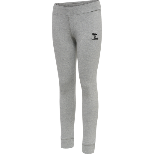 hmlMOVE GRID COTTON TIGHTS KIDS, GREY MELANGE hmlMOVE GRID COTTON TIGHTS KIDS, GREY MELANGE, packshot