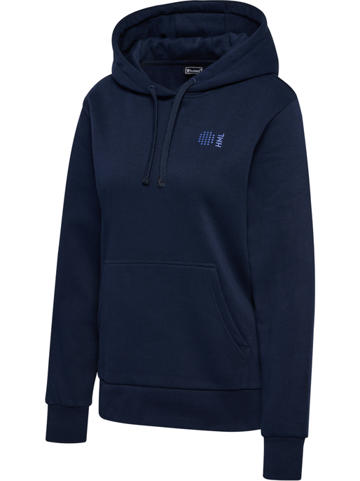 hmlCOURT COTTON HOODIE WOMAN, MARINE, packshot