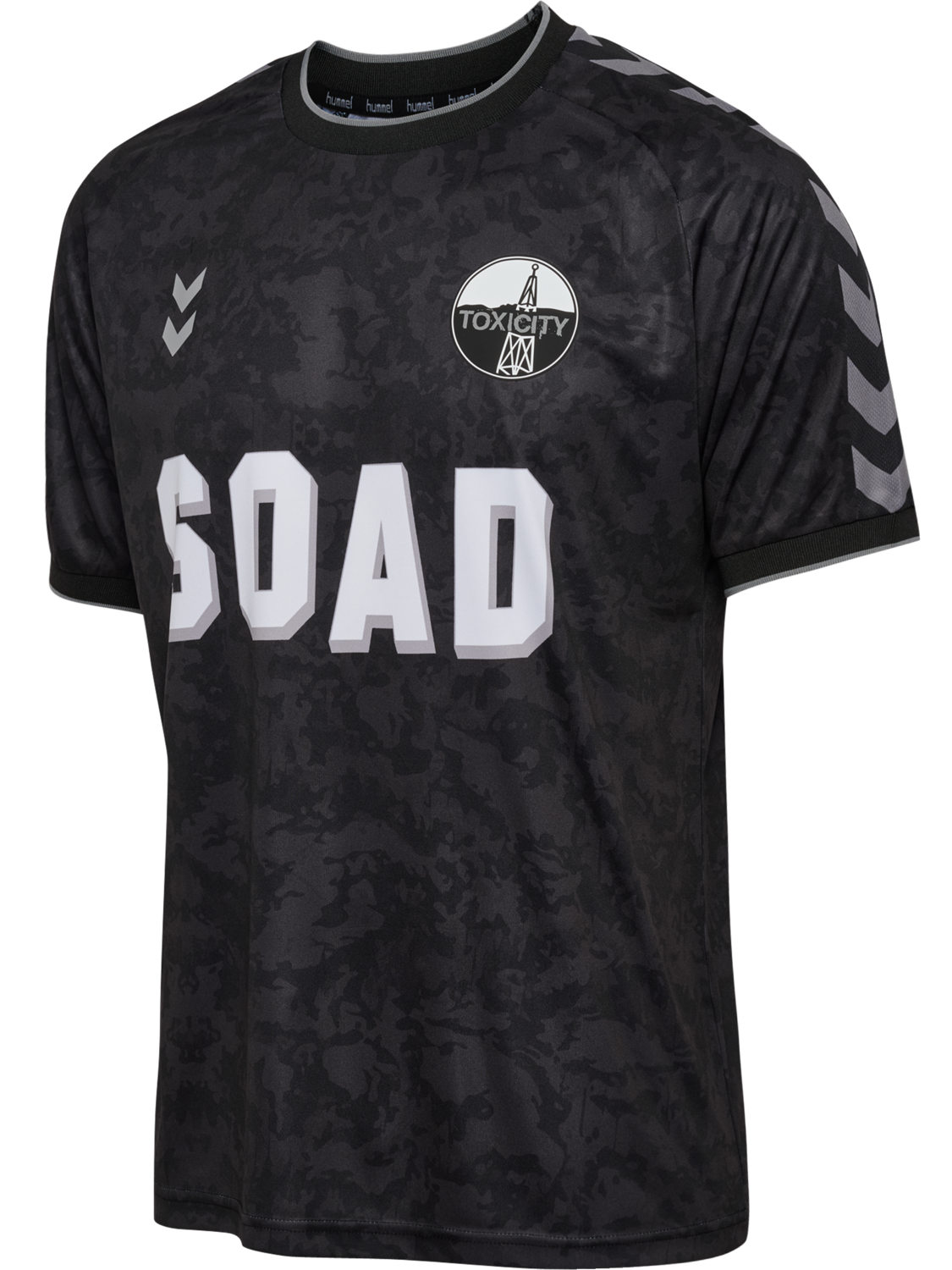 hmlSOAD TOUR 26 CAMO JERSEY S/S, BLACK/ORANGE, packshot