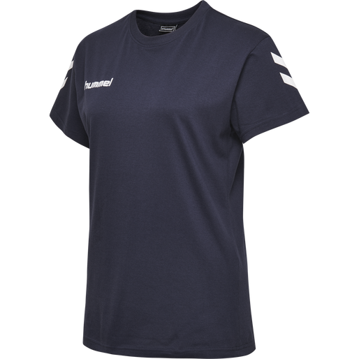 HMLGO COTTON T-SHIRT WOMAN S/S, MARINE, packshot