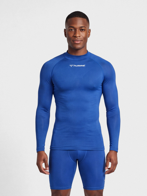 hmlBL COMFORT 2.0 MOCKNECK TEE L/S, TRUE BLUE, model