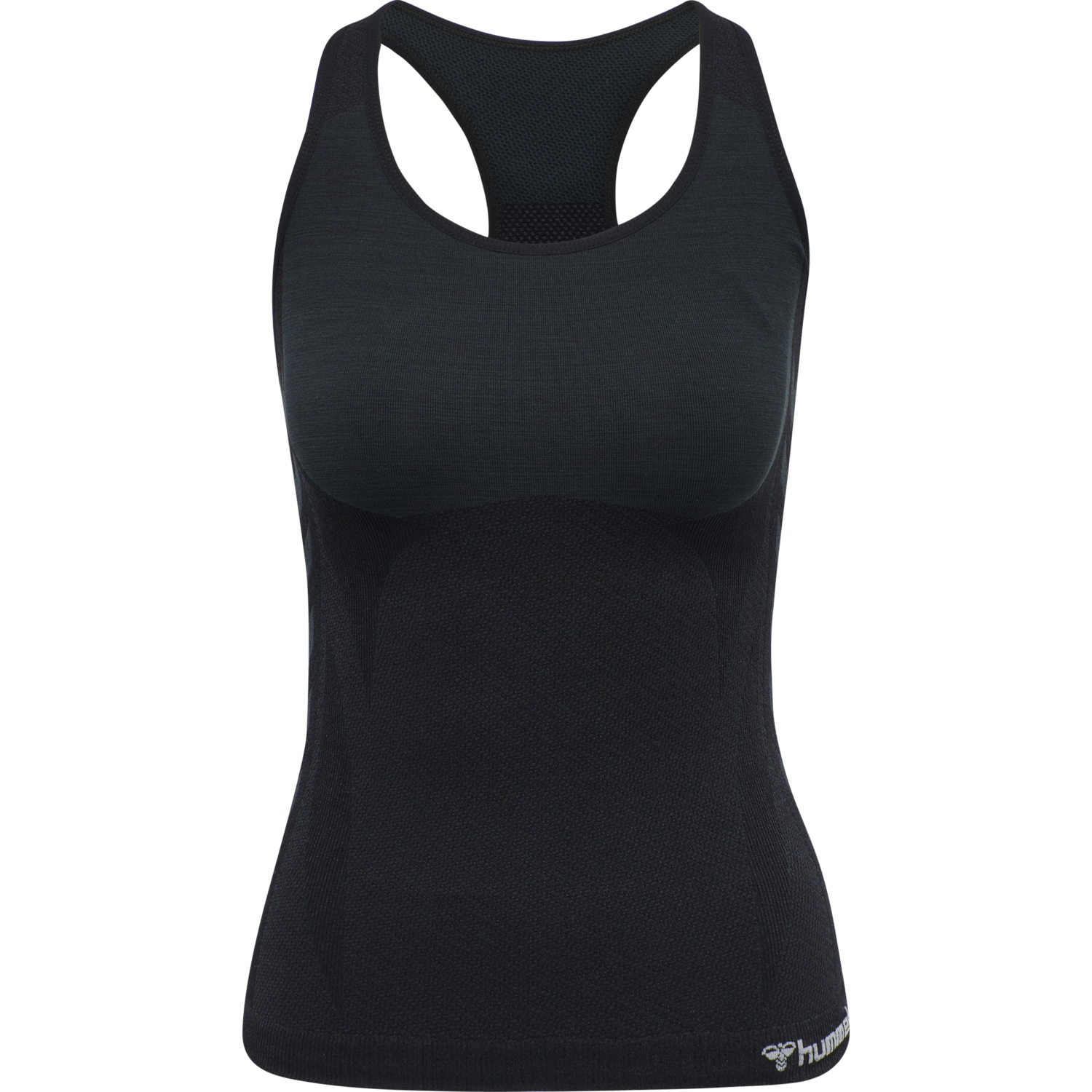 hmlCLEA SEAMLESS TOP, BLACK MELANGE, packshot