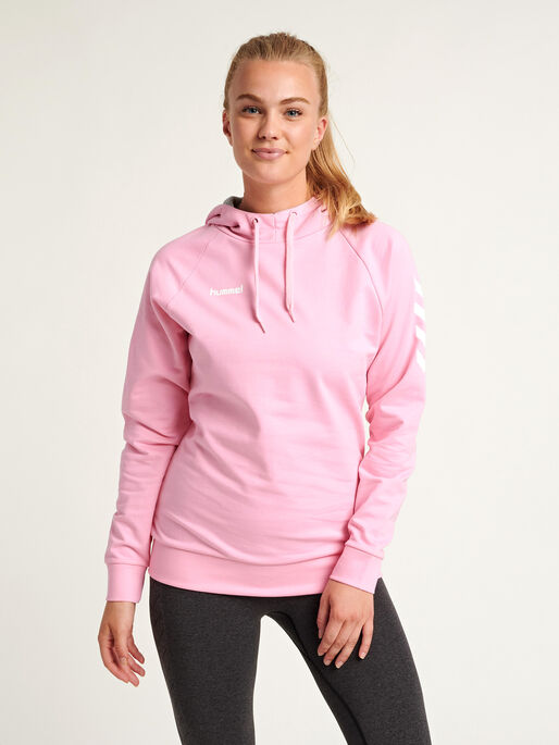 HMLGO COTTON HOODIE WOMAN, COTTON CANDY, model