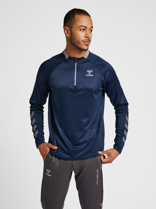 hummel GG12 ACTION HALF ZIP SWEAT - MARINE/ALLOY | hummel.net