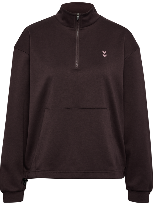 hmlYOGA SOFT HALFZIP W JACKET, FUDGE hmlYOGA SOFT HALFZIP W JACKET, FUDGE, packshot