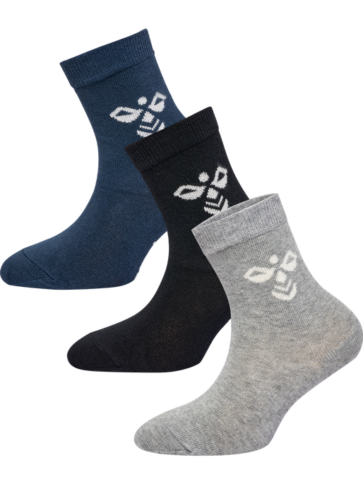 SUTTON 3-PACK SOCK, BLACK/GREY MELANGE/BLUE NIGHTS, packshot