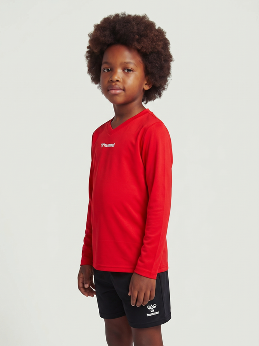 hmlBL ESSENTIAL TEE L/S KIDS, TRUE RED, model