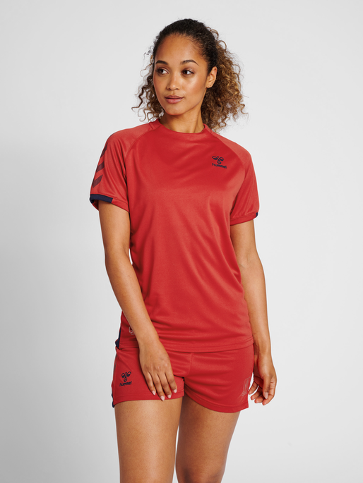 hmlGG12 ACTION JERSEY S/S WOMAN, AURA ORANGE, model