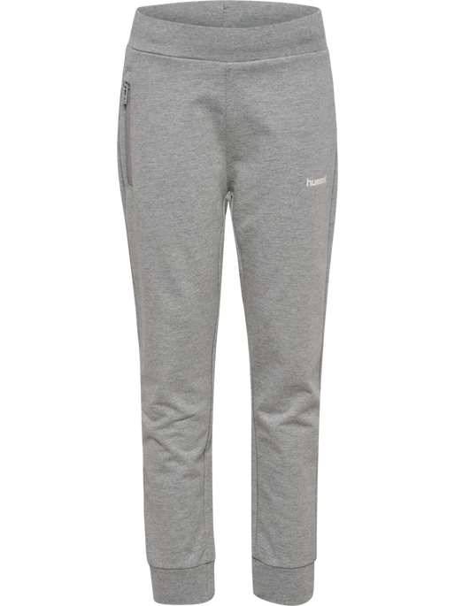 hmlJR REGULAR ADJ WAIST PANTS, GREY MELANGE hmlJR REGULAR ADJ WAIST PANTS, GREY MELANGE, packshot