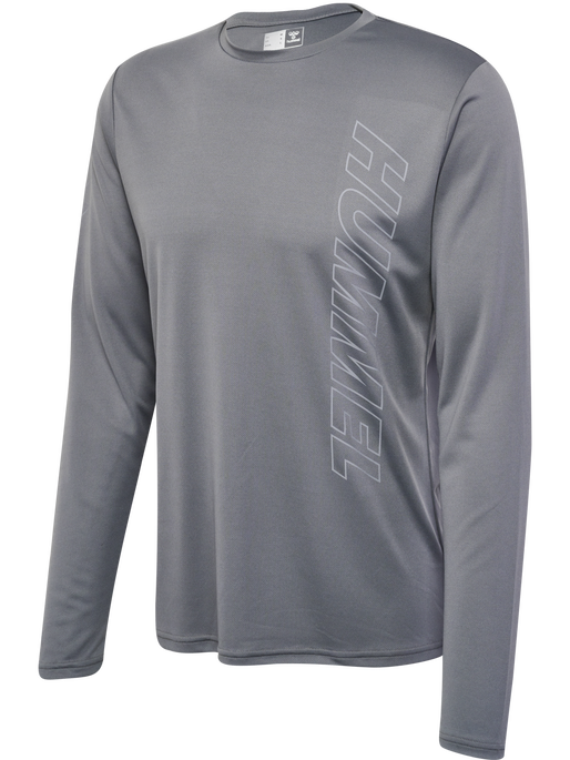 hmlTE TOPAZ T-SHIRT L/S, CHATEAU GRAY, packshot