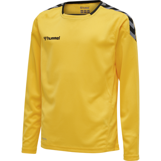 hmlAUTHENTIC KIDS POLY JERSEY L/S, SPORTS YELLOW/BLACK, packshot
