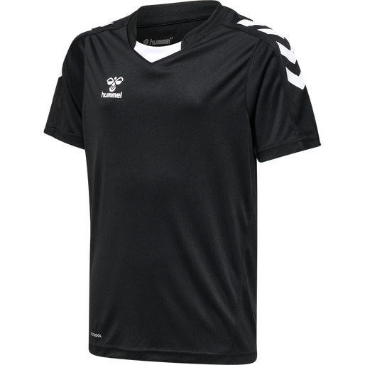 hmlCORE XK POLY JERSEY S/S KIDS, BLACK, packshot