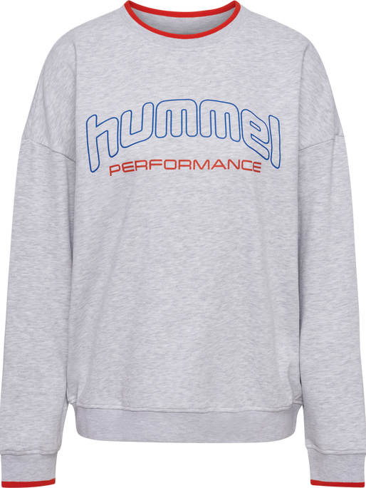 hmlFAST OVERSIZED CREW, LIGHT GREY MELANGE, packshot