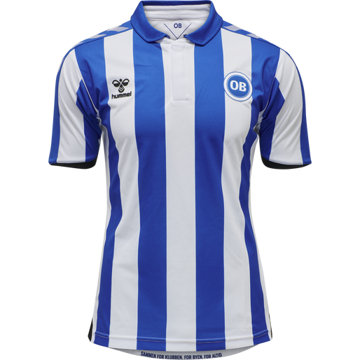 OB 20/21 HOME JERSEY S/S _KIDS, WHITE/LAPIS BLUE UNSPONSORED, packshot