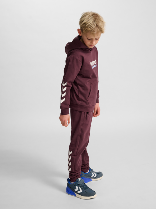 hmlJR LOGO HOODIE, VINEYARD WINE, model