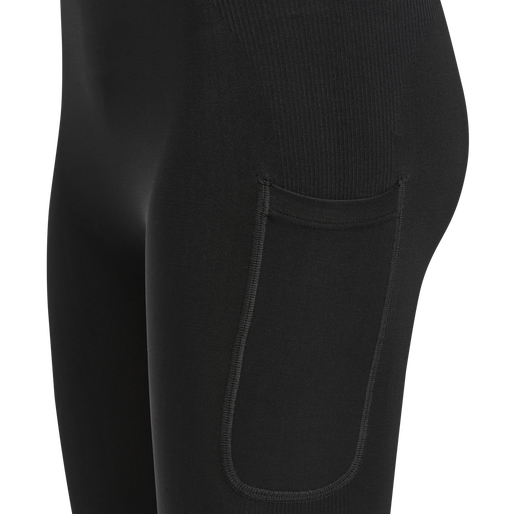 hmlMT IDA SEAMLESS MW POCKET TIGHTS, BLACK, packshot
