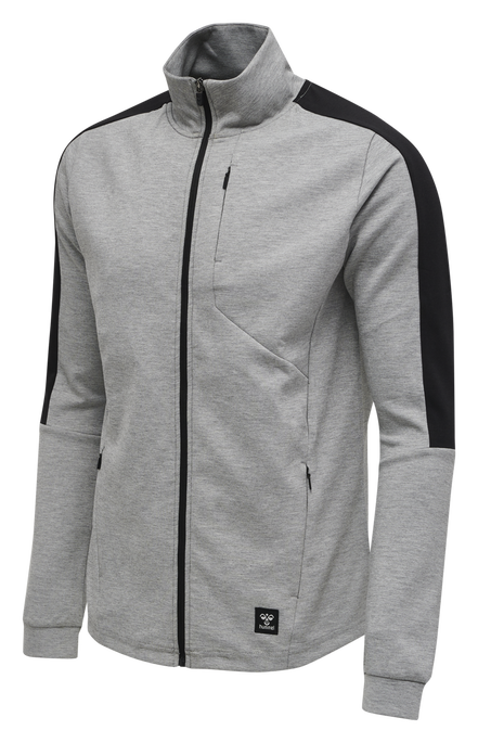 hmlTROPPER ZIP JACKET, GREY MELANGE, packshot