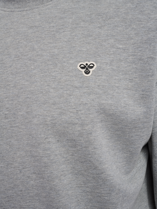 hmlLOOSE CREWNECK BEE, GREY MELANGE, packshot