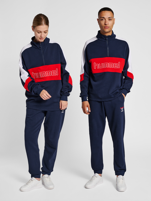 hummel CLAUDE HALF ZIP SWEATSHIRT PEACOAT