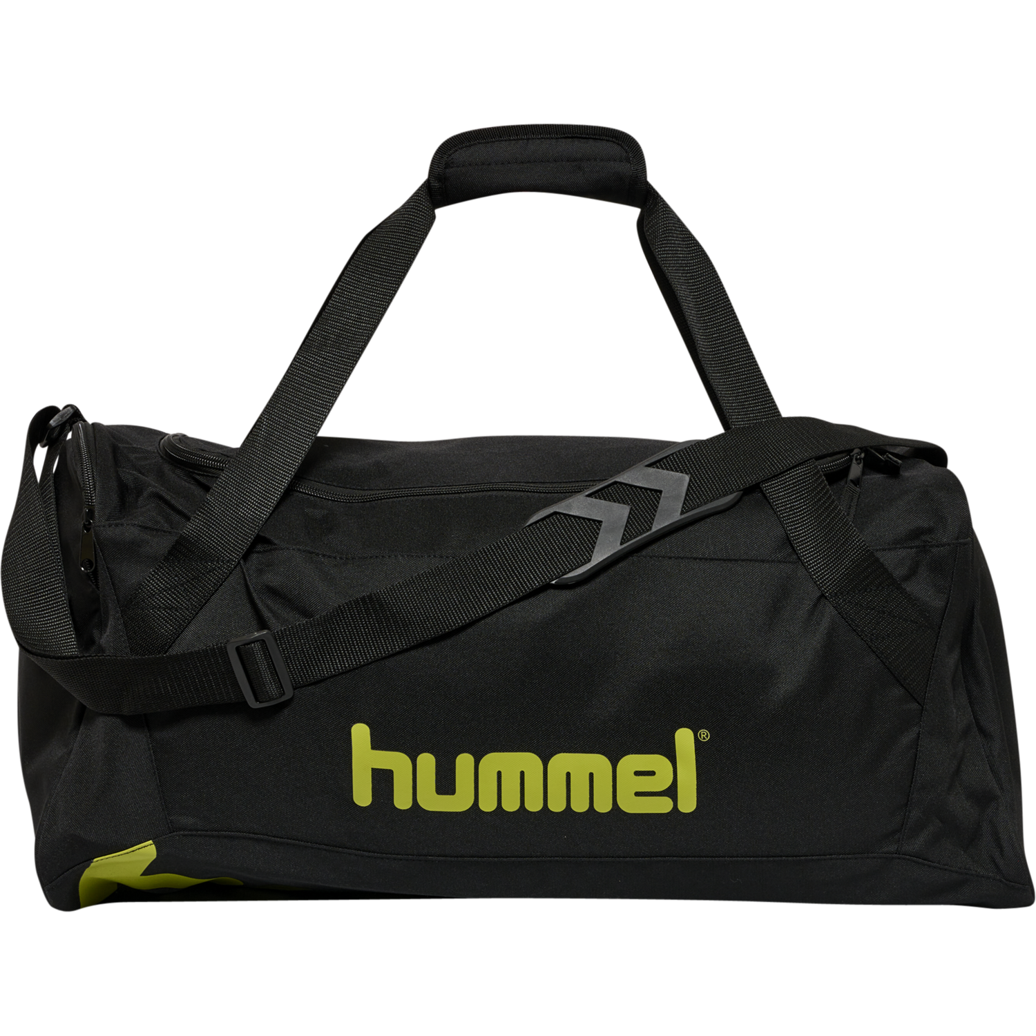hmlACTION SPORTS BAG, JET BLACK/DARK CITRON, packshot
