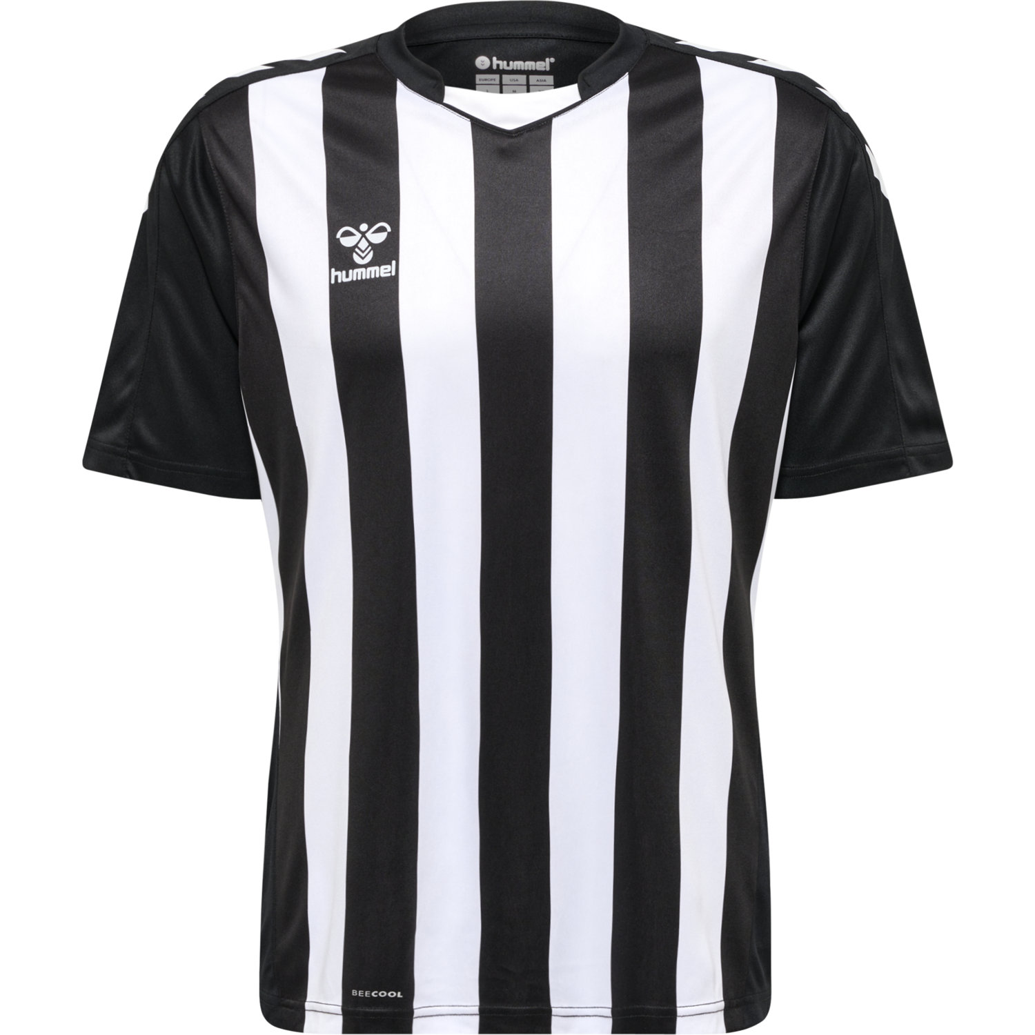 hmlCORE XK STRIPED JERSEY S/S, BLACK/WHITE, packshot