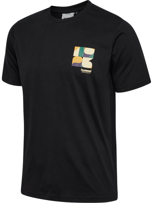 hmlREGULAR GRAPHIC TEE S/S, BLACK/BLACK, packshot
