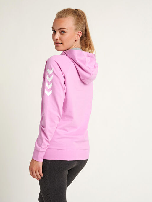 HMLGO COTTON HOODIE WOMAN, ORCHID, model