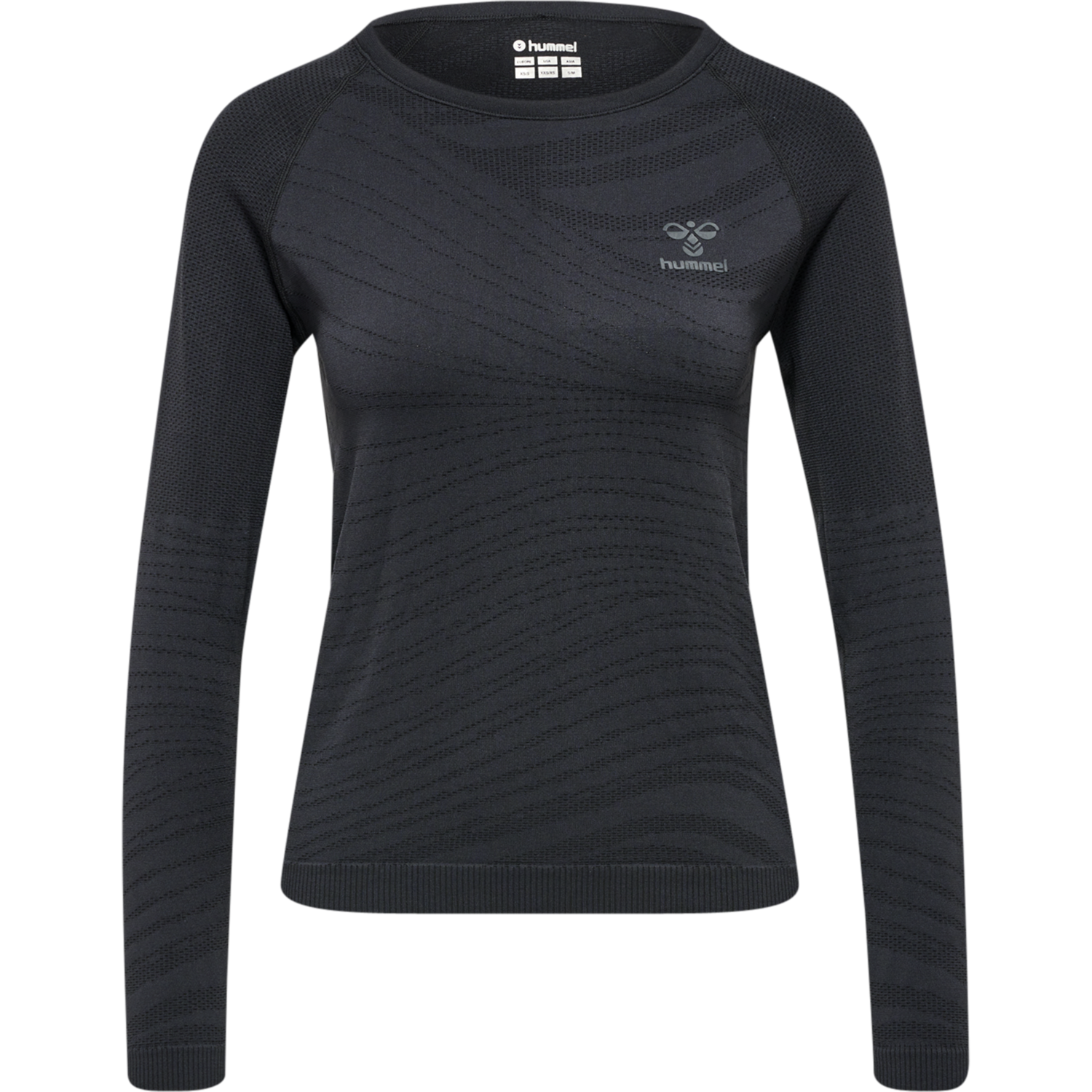 hmlONGRID SEAMLESS L/S WO, JET BLACK/FORGED IRON, packshot