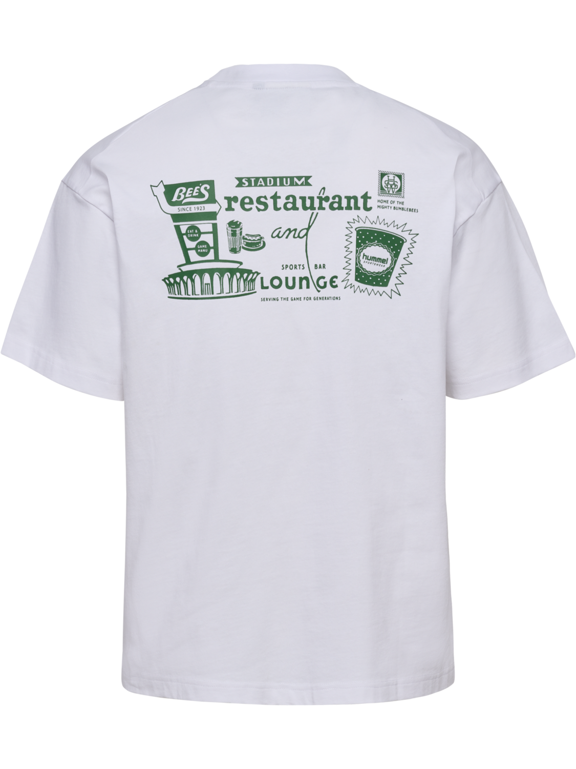 hmlLOOSE T-SHIRT S/S BEES STADIUM, WHITE/EDEN, packshot