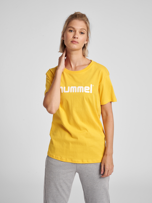 hummel GO COTTON LOGO T-SHIRT WOMAN S/S SPORTS YELLOW | hummel.net