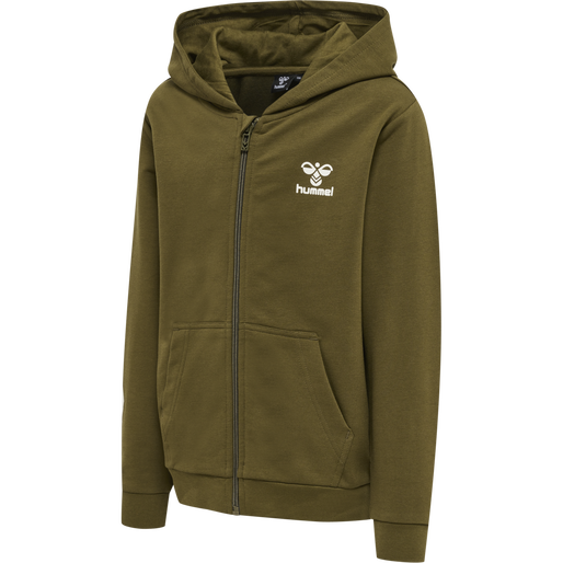 hmlTRECE ZIP HOODIE, DARK OLIVE, packshot