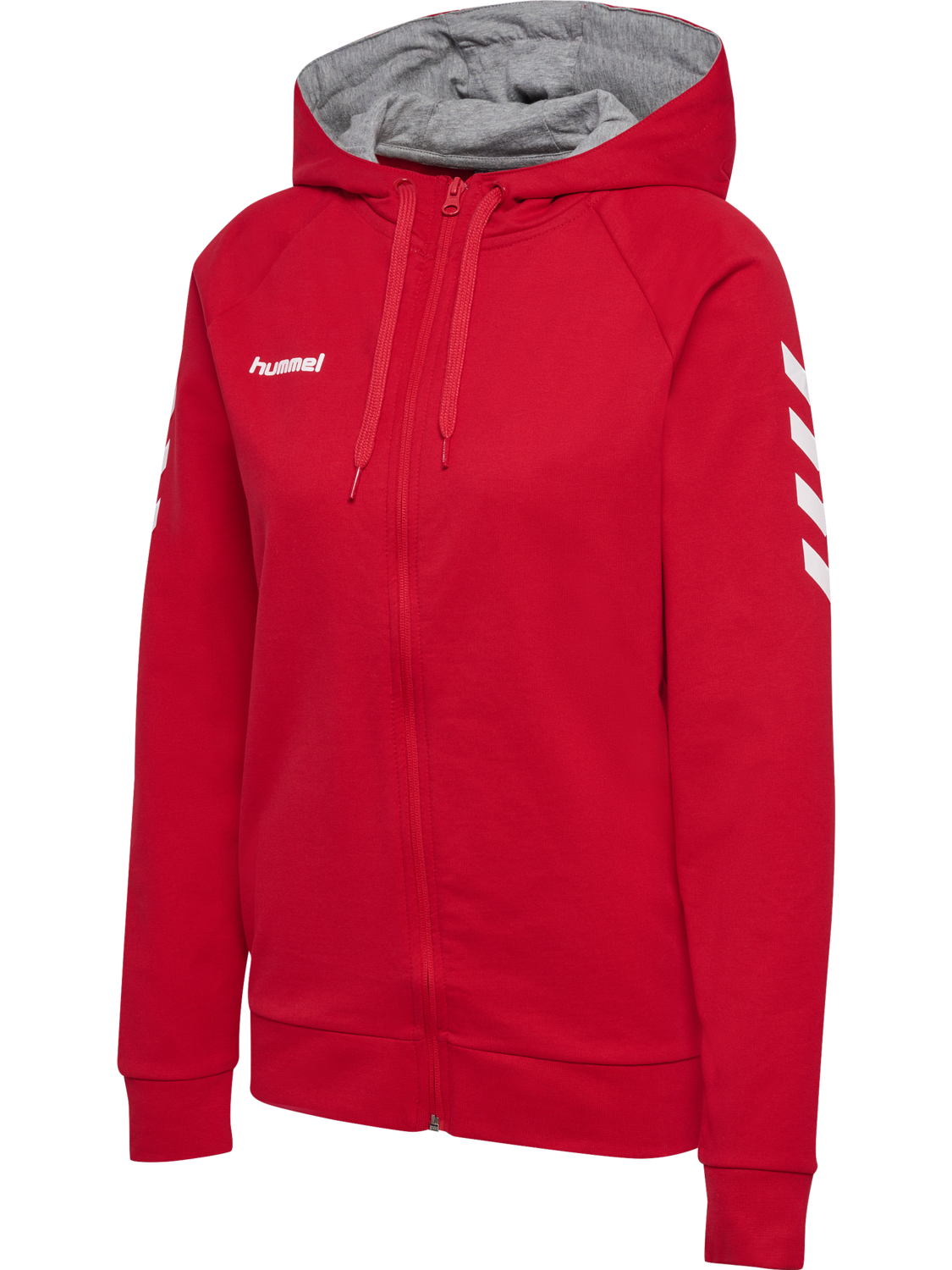 red zip hoodie
