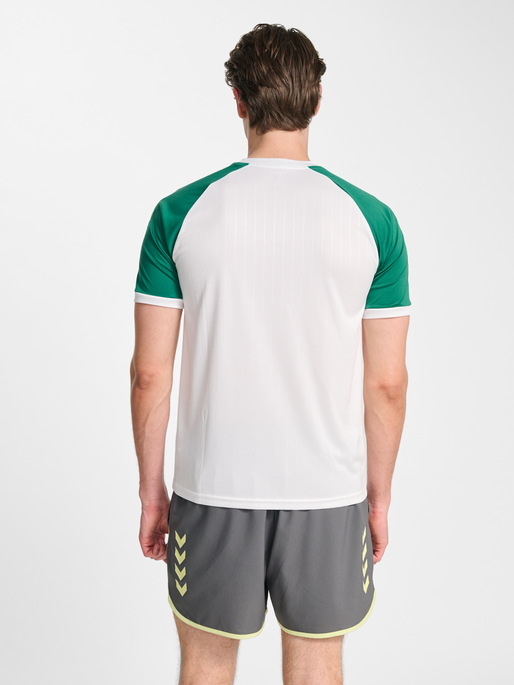 hmlPULSE STRIPE T-SHIRT S/S, VERDANT GREEN, model