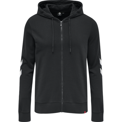 hmlLEGACY ZIP HOODIE PLUS, BLACK, packshot