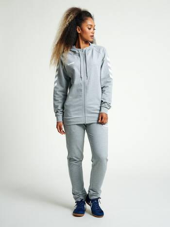 HMLGO COTTON PANTS WOMAN, GREY MELANGE, model