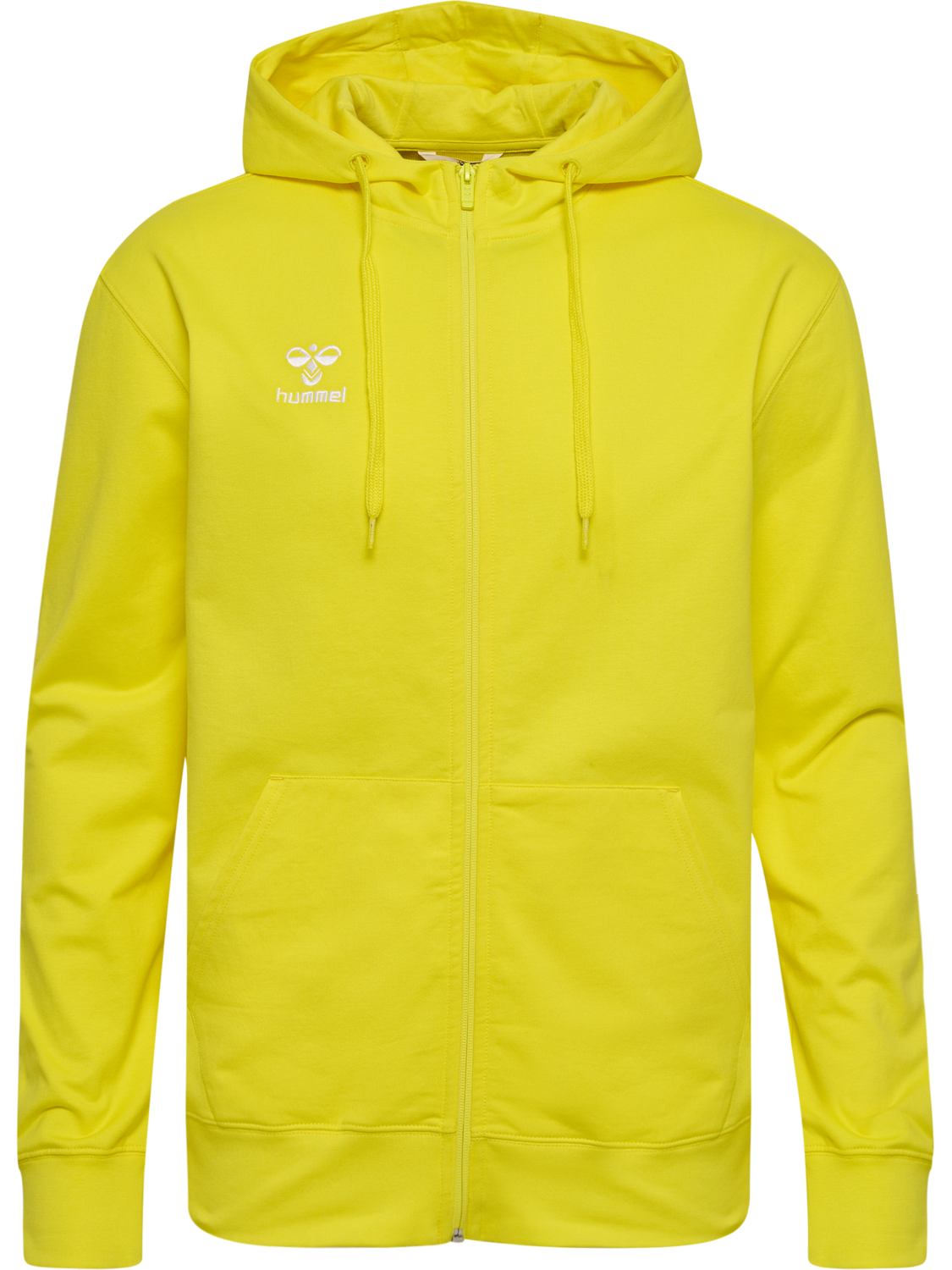 hmlGO 2.0 ZIP HOODIE, BLAZING YELLOW, packshot
