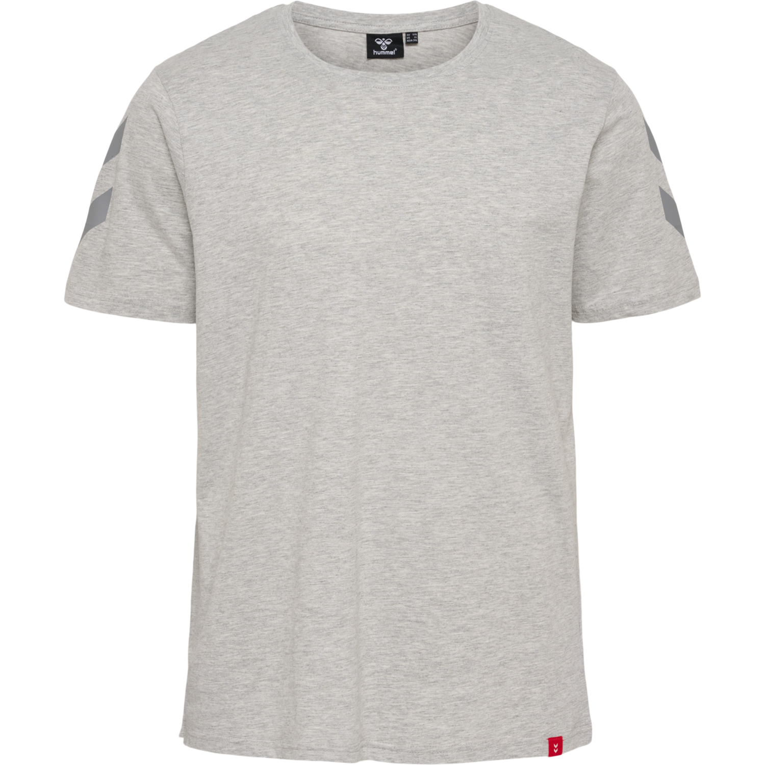 hmlLEGACY CHEVRON T-SHIRT PLUS, GREY MELANGE, packshot