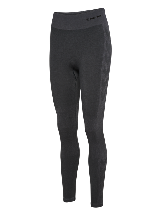 hmlCLEA SEAMLESS MID WAIST TIGHTS, EBONY, packshot