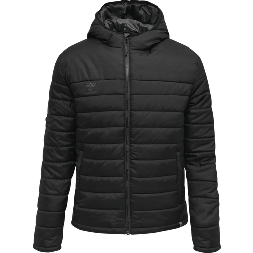 hmlNORTH QUILTED HOOD JACKET, BLACK/ASPHALT hmlNORTH QUILTED HOOD JACKET, BLACK/ASPHALT, packshot