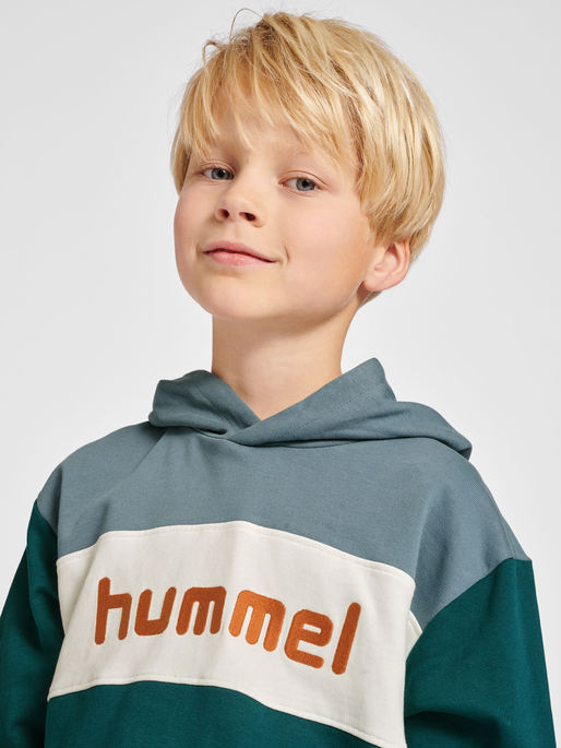 hmlMORTEN HOODIE, DEEP TEAL, model