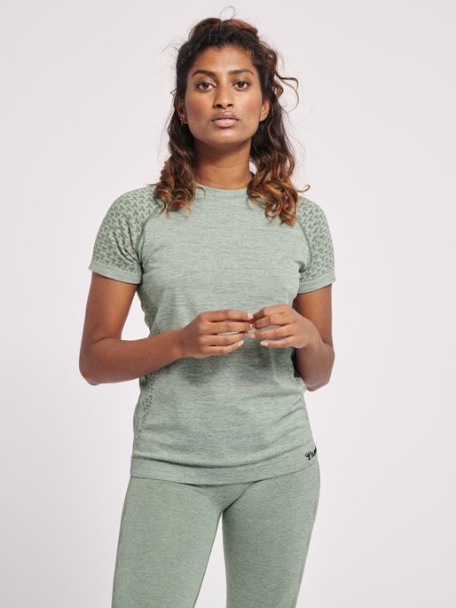 hummel CI SEAMLESS T-SHIRT - LILY PAD MELANGE